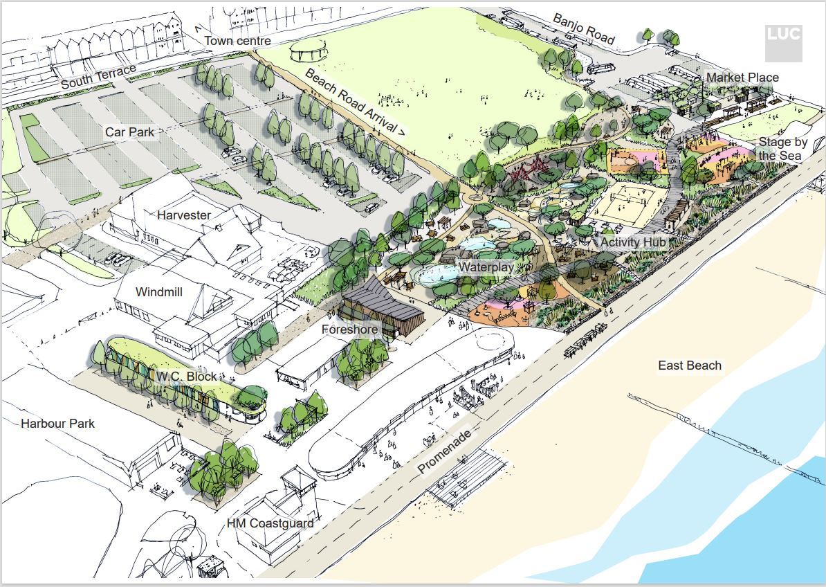 First Look At 7 Million Littlehampton Regeneration Plans News   Littlehampton Seafront Draft Design Sketch Sept 22.JPG